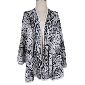 CAbi Serpent Knit Wrap One Size Fits Most Snakeskin Print Open Cotton Style 4412